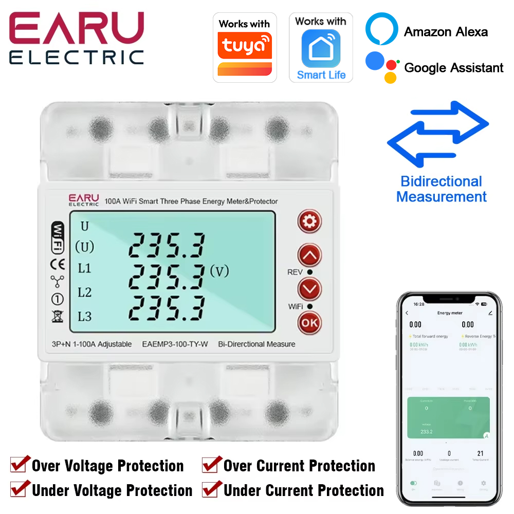 EARU Three Phase Tuya WiFi Sma - Ac Surge Protector 评论和价格
