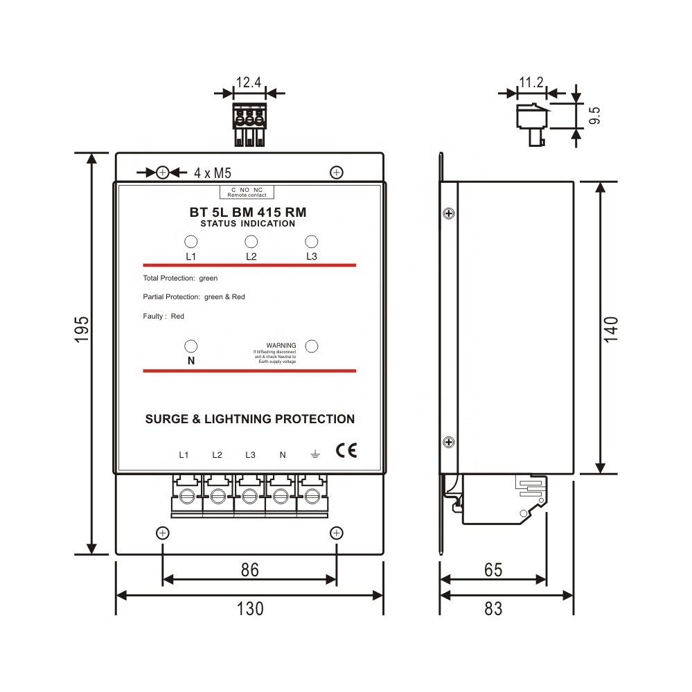 380V 400V 415V 280kA 40kA*7lin - Ac Surge Protector 评论和价格