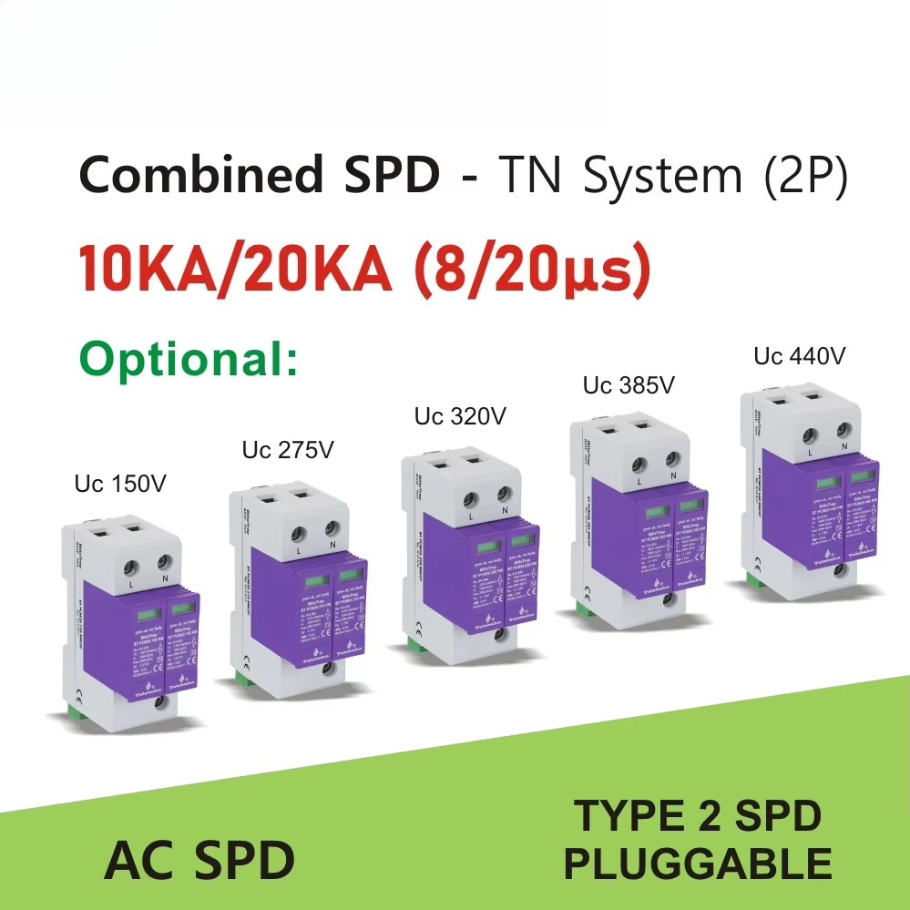 AC SPD 385V 10kA-20kA T2 2P li - Ac Surge Protector 评论和价格